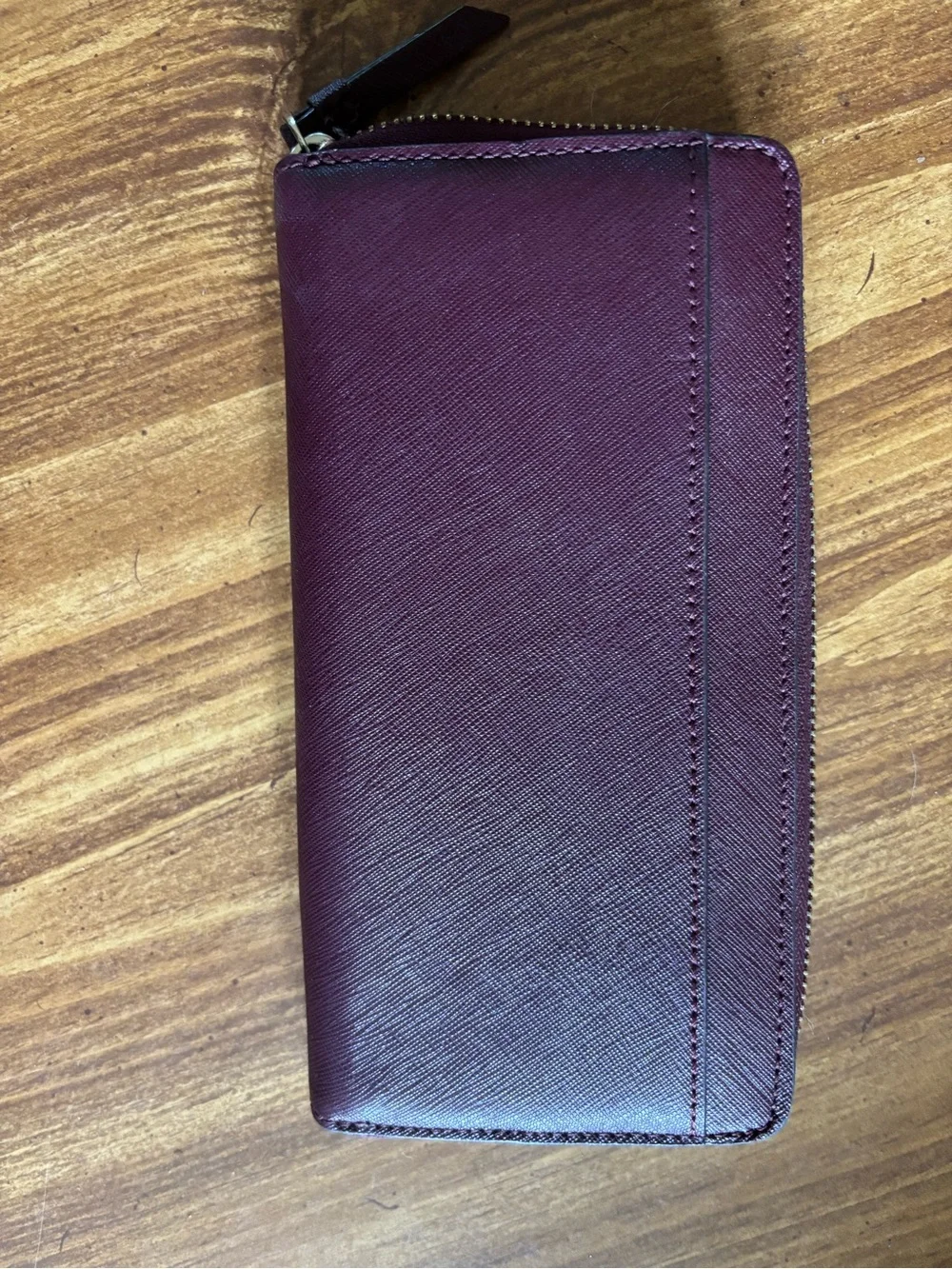kate spade New York Burgundy Zip-Around Wallet